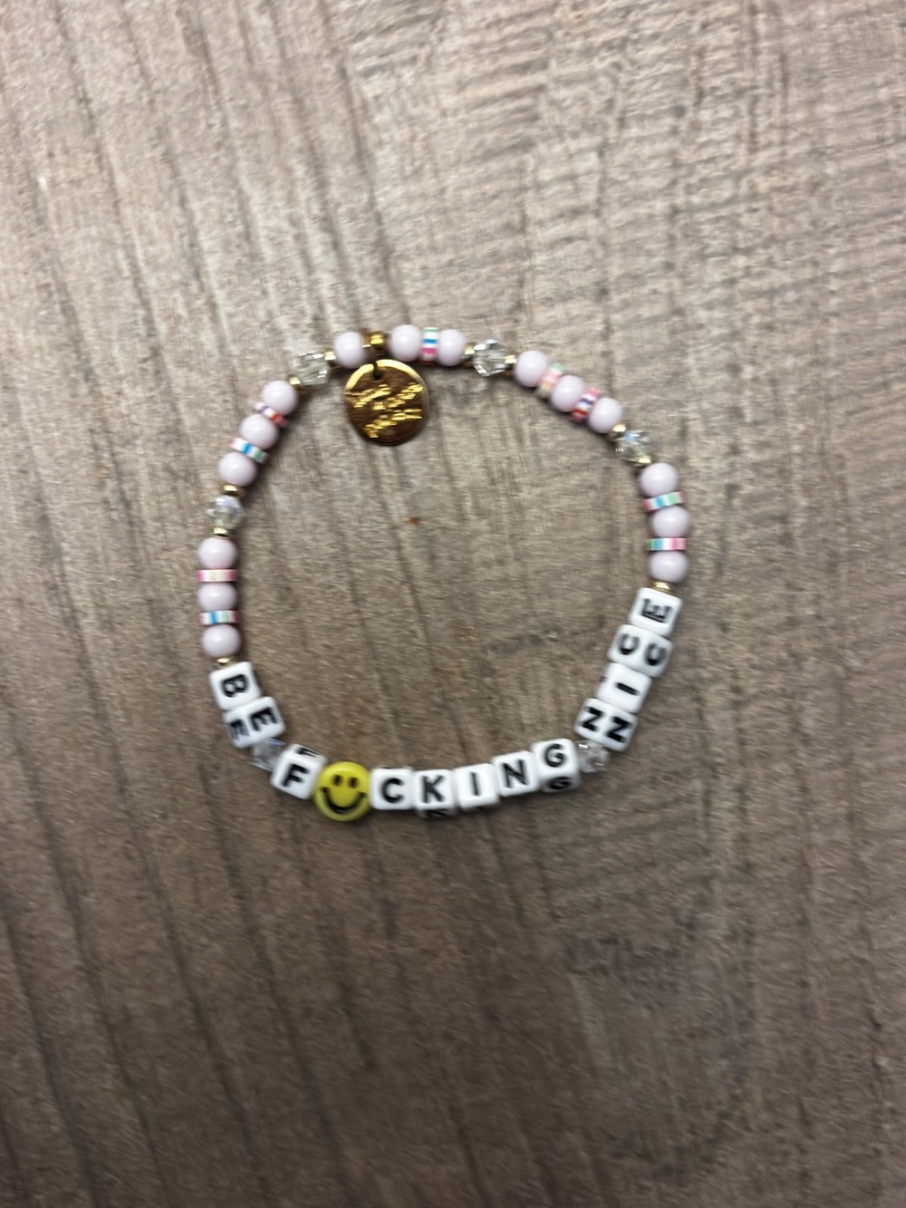 BE F NICE  LITTLE WORDS PROJECT LWP GOOD USED CONDITION GUC AUTHENTIC BRACELET